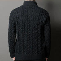 Chaqueta suéter corta gruesa para hombre, suéter cálido con cremallera ajustado informal y moderno, cárdigan de punto para hombre de otoño e invierno - details 6