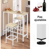 Conjunto de Mesa de Bar y 2 Sillas Estructura de Metal Tamaño 100x40x100 cm - details 30