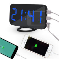 Despertador y base de carga 2 en 1, reloj Digital, puede cargar el teléfono, pantalla LED, espejo, Snooze - details 16