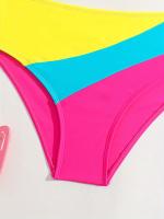 Traje de Baño Bikini de Dos Piezas con Colores en Contraste para Chica Adolescente para Vacaciones en la Playa - details 3