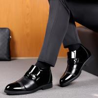 Zapatos de cuero de caña alta versátiles de moda para hombre, zapatos de algodón, terciopelo de invierno, cálido, más grueso - details 4