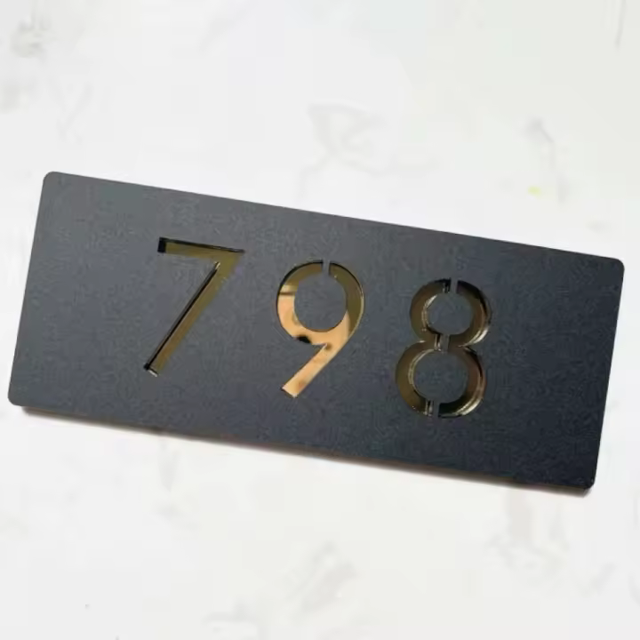 Placas de Puerta de Número de Casa Modernas de Acrílico Placa de Tablero de Tienda Personalizable para Café, Apartamento, Villa, Hotel, Caja de Correo - 1