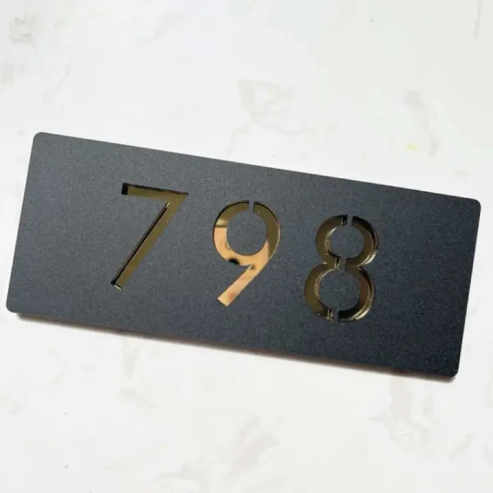 Placas de Puerta de Número de Casa Modernas de Acrílico Placa de Tablero de Tienda Personalizable para Café, Apartamento, Villa, Hotel, Caja de Correo - 1