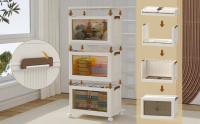 Rcynview Caja de Almacenamiento Plegable de Plástico  Chest de Almacenamiento con Ruedas para Niños - details 2