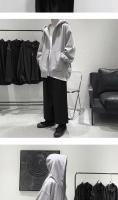 Sudadera con capucha deportiva para hombre, sudadera holgada de forro polar de color sólido - details 6