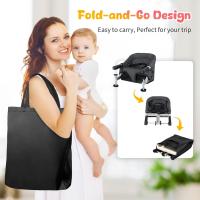 Mesa para Bebé, Trona Portátil Plegable con Arnés de Seguridad, Asiento Enganchable infantil con Bolsa de Transporte para Casa y Viajes (Azul) - details 66