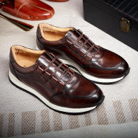 Zapatos de cuero de lujo ligeros zapatos casuales de cuero para hombres zapatos de hombre de fiesta de moda - details 1