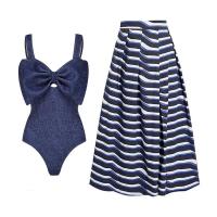 Traje de baño de una pieza para mujer, traje de baño con falda de un solo hombro, estampado floral 3D, ropa de playa adelgazante, nuevo para 2024 - details 3