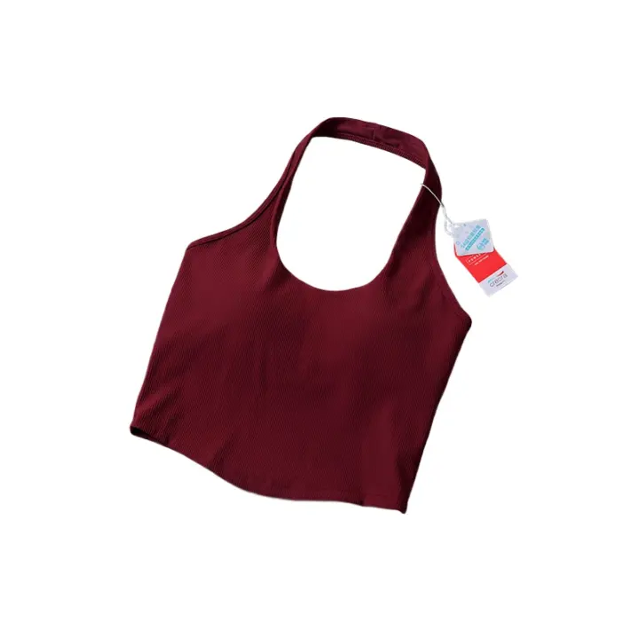 Sujetador deportivo para yoga y fitness, top de yoga súper suave con espalda sexy, sujetador acolchado sin espalda para entrenamiento y gimnasio, ropa activa de color sólido - 1