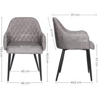Silla de Comedor con Brazo Tapizada de PU con Estilo Vintage Capacidad de Carga de 110kg - details 10