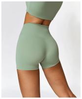 Pantalones cortos deportivos para mujer, mallas para Yoga, pantalones cortos para correr, a prueba de sentadillas, cintura alta, pantalones cortos ajustados para Fitness, pantalones cortos de entrenamiento con realce para ciclismo y gimnasio - details 15