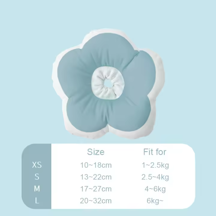 HOOPET-Collar circular de Elizabeth para gato, protección ajustable para mascotas, antilamer, forma de flor, 6 colores - 1