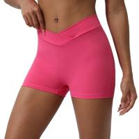 Pantalones cortos deportivos para mujeres con cintura cruzada y levantamiento de glúteos ideal para yoga y fitness tipo Triad Pantalones de gimnasio para correr al aire libre material de nylon temporada aplicable de primavera hasta verano - details 3