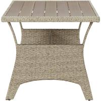 Mesa de Jardín Patio Terraza Balcón Salón Sala de Estar Muebles Mobiliario Soporte Exterior Cocina Ratán Sintético Negro 120x70x66 cm - details 9