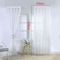 Tratamiento de ventana, cortina transparente con patrón de hojas de gasa, cortinas de ventana románticas elegantes, cortina de tul suave de estilo Pastoral para dormitorio - details 0