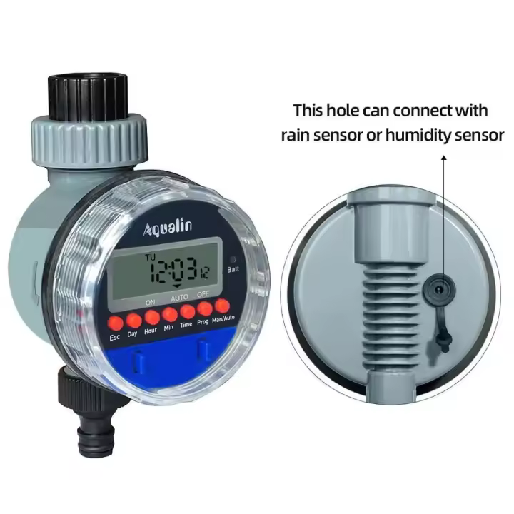 Controlador de Riego Automático Aqualin Garden Pantalla LCD, Temporizador de Agua, Sensor de Lluvia, Impermeable para el Hogar Sistemas de Riego y Tubos de Jardín - 1