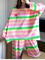 Conjunto de Pijama de Manga Larga Coreana Talla Grande Moda de Dormir para Mujeres - details 4