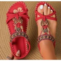 Sandalia 2025 NUEVAS SANDALIAS Mujer Verano Agua Diamante Noche Brisa Fondo plano Cabeza redonda Pellizco Pies Punta expuesta Cool - details 2