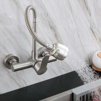 Grifo de Cocina de Aleación de Cromo Rotación de 360 Grados Aireador de Agua Sin Plomo Dos Agujeros - details 5