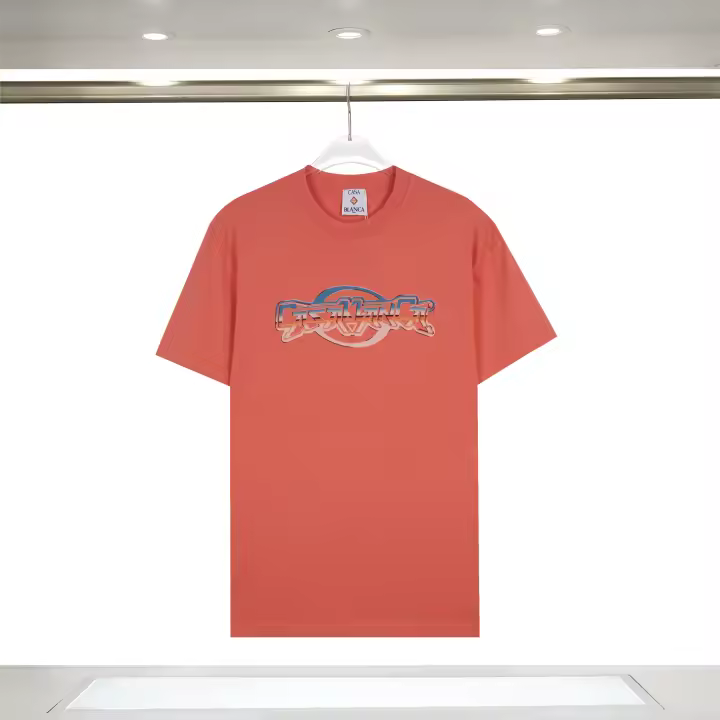 Camisetas Casuales de Verano 2025 para Hombres Algodón Puro, Cuello Redondo, Mangas Cortas, Impresión de Logotipo, Deportiva y de Moda - 1