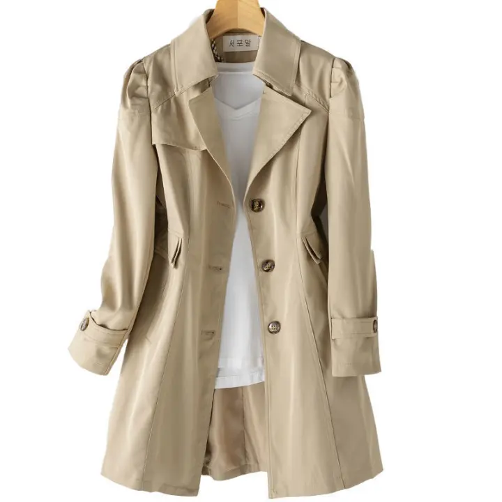 Cortavientos de longitud media para mujer, chaqueta ajustada versión coreana, top de primavera y otoño, nuevo - 1