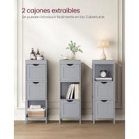 Madera Armario para baño Armario de almacenaje Botiquín Mesita de Noche Rinconera 2 Cajones Blanco - details 18
