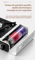Hornillo de gas portátil, Estufa de cassette portátil, compacto de camping con maletín de transporte, cocina de exterior regulable continuamente con encendido piezoeléctrico automático, Estufa cassette de doble uso ESTUFA DE GAS PORTÁTIL - details 4