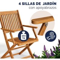 Comedor Plegable 5 Piezas Exterior Patio Terraza 120x70x75cm - details 4