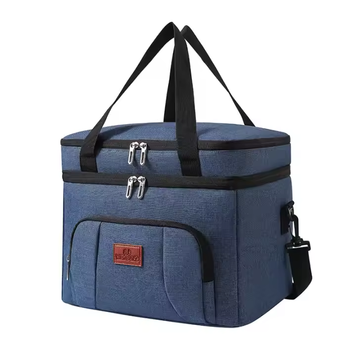 Bolsa de almuerzo multifuncional de doble capa para mujeres y hombres, fiambrera de Picnic de viaje de gran capacidad con correa para el hombro - 1