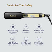 Plancha de pelo profesional KIPOZI, plancha plana de titanio con pantalla LCD Digital, rizador de calentamiento instantáneo de doble voltaje - details 2