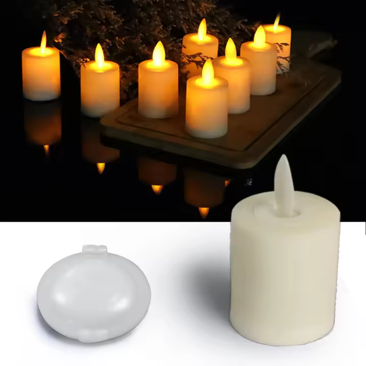 2x 4x 6x 7 cm Vela LED sin llama Tealight CR2450 Votivos con pilas para centros de mesa, linterna, decoración navideña, lámpara cálida Luz de ambiente portátil - 1