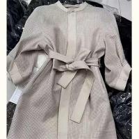 Limiguyue temperamento francés vestido de otoño de gama alta gris rejilla mujeres Midi Vestidos manga raglán cinturón adelgazante Vestidos F522 - details 6