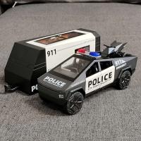 Camión Cybertruck de Policía a Escala 1:32 Modelo de Coche de Juguete de Aleación con Sonido y Luz - details 1