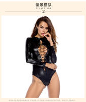 Cremallera abierta para club nocturno, ropa interior erótica de una pieza que muestra los senos - details 7