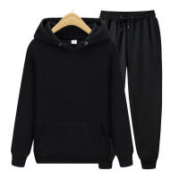 Sudadera con capucha de lana para hombre, suéter de Color sólido, traje deportivo, primavera y otoño, 220g - details 14