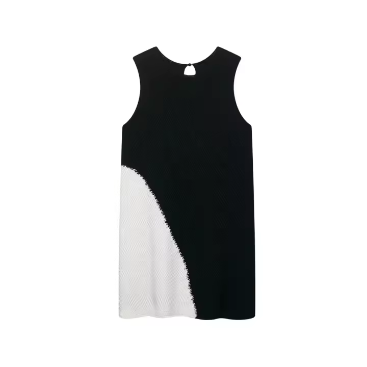 Vestido Corto de Punto sin Mangas con Cuello Redondo Moda de Verano para Mujeres - 1