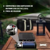 Cocina Portátil de Gas para Acampar 2X Quemadores Incluye Plancha Parrilla de Fundición de Acero Inoxidable Potencia de 2,2 Kw Muebles y Organización al Aire Libre - details 20
