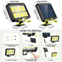 Luces solares impermeables para exteriores, lámparas de pared 160COB divididas, Sensor de movimiento, de 3 modos luces de calle, Control remoto para camino de jardín y Patio - details 2