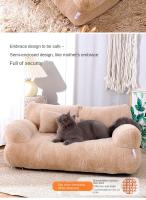 Sofá de lujo para mascotas, cama cálida supersuave para gatos, desmontable, lavable, antideslizante para perros pequeños, gatos, gatitos, suministros para mascotas - details 9