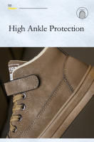 Zapatos informales para niños, zapatillas altas, zapatos deportivos para niños, zapatillas de nieve planas suaves y ligeras de piel cálida para invierno, zapatos de algodón para niños - details 7