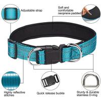 Collar Reflectante para Perros Collar de Nailon Transpirable Acolchado de Neopreno Suave Ajustable para Perros Medianos y Grandes Collar de 25-60cm - details 2