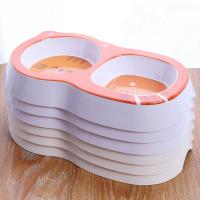 Cuencos dobles de plástico multiusos para alimentación de mascotas, dispensador portátil de dibujos animados para gatos, antideslizante, bonito alimentador de agua para mascotas - details 10