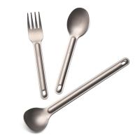Cuchara De Titanio Con Mango Largo Para Camping Y Picnics Accesorios De Cocina Ambientales Utensilios De Cutlería Con Cuchara Y Fork EDC - details 7