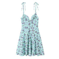 Ropa de mujer europea y americana vestido de popelina con estampado de flores populares 3 - details 7