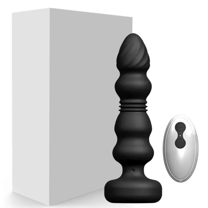 Vibrador telescópico con tapón Anal para hombres, Juguetes sexuales remotos inalámbricos para mujeres, consolador Anal, masajeador de próstata, tapón Anal - 1