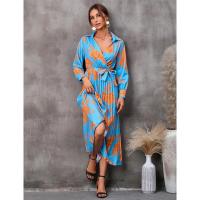 Vestido floral para mujer, vestidos de manga larga con cuello en V, bonito elegante, nuevo, - details 10