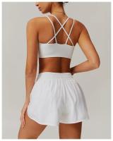 Sujetador de Yoga con espalda cruzada para mujer, ropa interior deportiva de secado rápido para gimnasio, ropa interior suave de Color sólido para correr al aire libre, Tops deportivos ajustados a prueba de golpes para Fitness - details 2