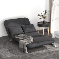 Sofá Cama Plegable Tapizado de Ante Sintético Respaldar Ajustable 5 Niveles 2 Almohadas Acolchadas - details 7