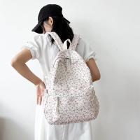 Mochila Escolar Coreana Blanca y Floral para Niñas Adolescentes Bolsa De Libros De Marca - details 15
