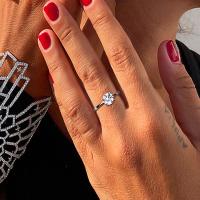 Anillo de Moissanita de Alta Calidad para Mujeres en Oro Amarillo/Blanco 9mm Corte Redondo D/VVS1 Anillo Solitario para Compromiso y Boda - details 9